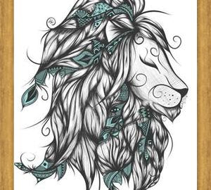 Cuadro Poetic Lion Turquoise