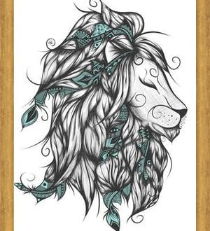 Cuadro Poetic Lion Turquoise