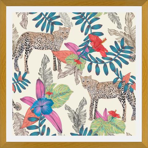 Cuadro Hand drawn leopard colorful tropicalecru