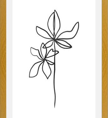 Cuadro Lines Leaves
