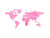 Canvas Pink Watercolor World Map