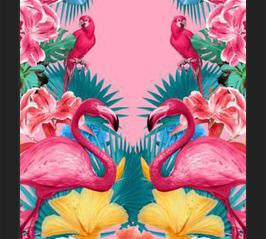 Cuadro Flamingo and Tropical garden