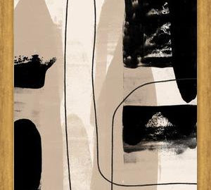 Cuadro Abstracto Beige Blanco y Negro I