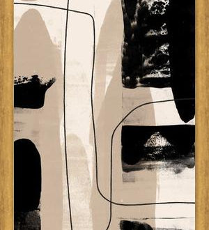 Cuadro Abstracto Beige Blanco y Negro I