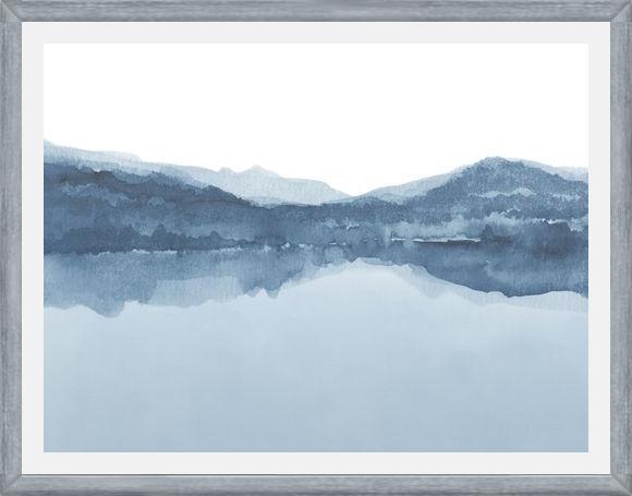Cuadro Watercolor landscape in shades of blue