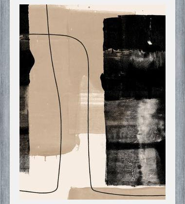 Cuadro Abstracto Beige Blanco y Negro II