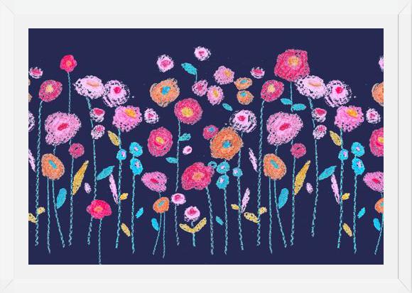 Cuadro crayon flowers