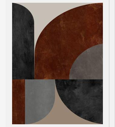 Cuadro Geometric in Terracotta Tones