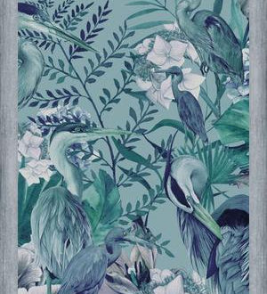 Cuadro garzas en verde