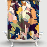 Cortina de Baño Abstract Scratches Texture Blue