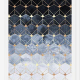 Cuadro Blue Hexagons And Diamonds