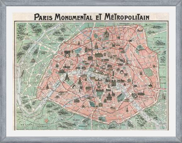 Cuadro Plano ilustrado de Paris en 1932