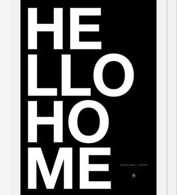 Cuadro Hello Home Black