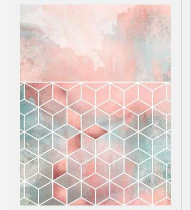 Cuadro Rose Clouds And Cubes