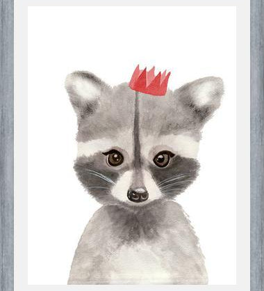 Cuadro Mapache con coronilla