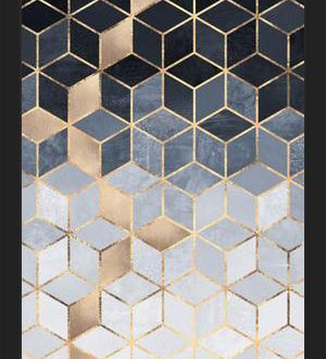 Cuadro Soft Blue Gradient Cubes