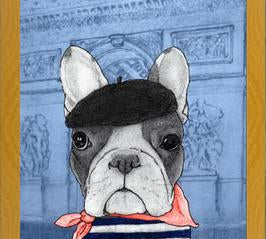 Cuadro French Bulldog With Arc De Triomphe