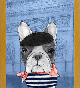 Cuadro French Bulldog With Arc De Triomphe