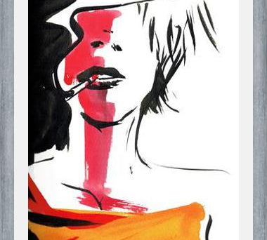 Cuadro mujer fumando