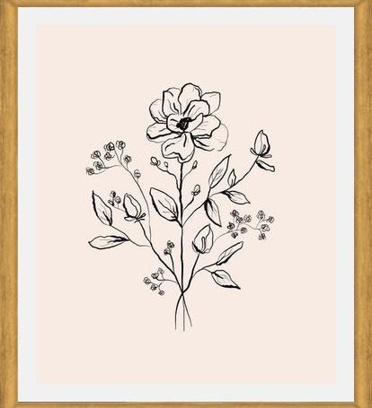 Cuadro Floral Bouquet Drawing