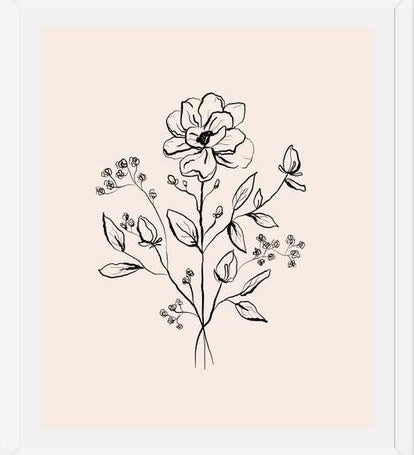 Cuadro Floral Bouquet Drawing