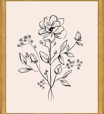 Cuadro Floral Bouquet Drawing