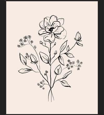 Cuadro Floral Bouquet Drawing