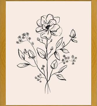 Cuadro Floral Bouquet Drawing