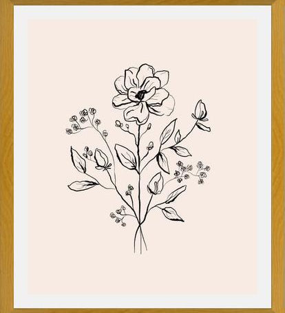 Cuadro Floral Bouquet Drawing