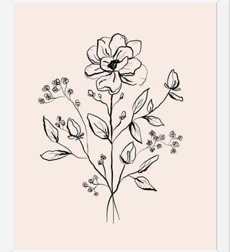 Cuadro Floral Bouquet Drawing