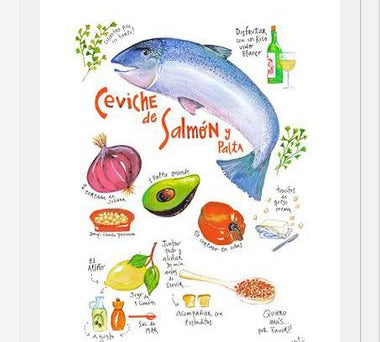 Cuadro Receta Ceviche Salmón