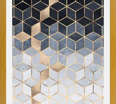 Cuadro Soft Blue Gradient Cubes
