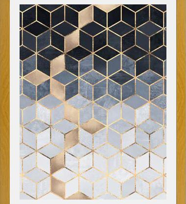 Cuadro Soft Blue Gradient Cubes