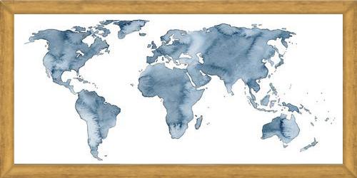 Cuadro Blue World Map