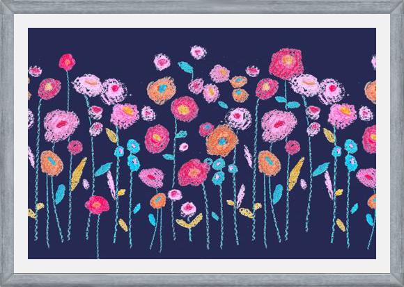 Cuadro crayon flowers