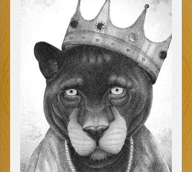 Enmarcado El Rey Pantera bw