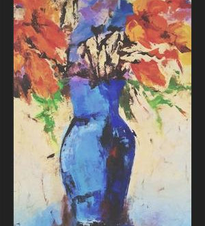 Cuadro Blue Vase with Flowers
