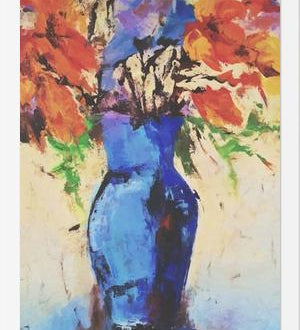 Cuadro Blue Vase with Flowers