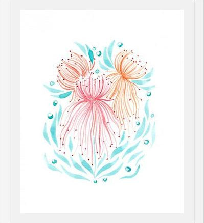 Cuadro Flores medusas