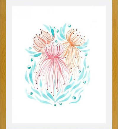 Cuadro Flores medusas