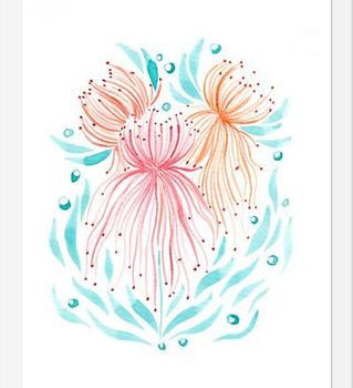 Cuadro Flores medusas