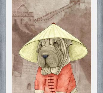 Cuadro Sharpei With The Great Wall