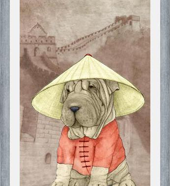 Cuadro Sharpei With The Great Wall
