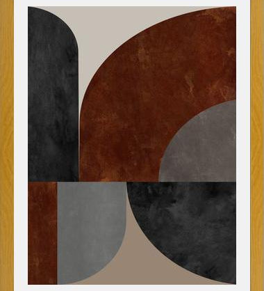 Cuadro Geometric in Terracotta Tones