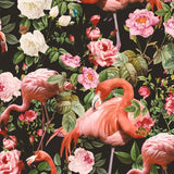 Mantel de Hule Floral and Flamingo Pattern