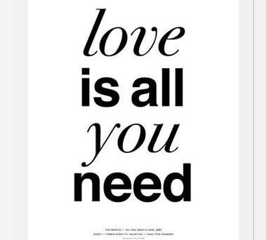 Cuadro The Beatles - Love is all you Need White