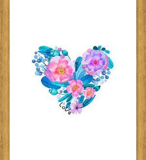 Cuadro Watercolor Floral Heart