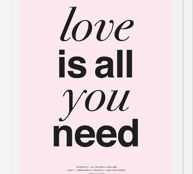 Cuadro THE BEATLES - LOVE IS ALL YOU NEED rose