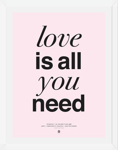 Cuadro THE BEATLES - LOVE IS ALL YOU NEED rose