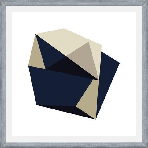 Cuadro Geométrico Azul y Beige
